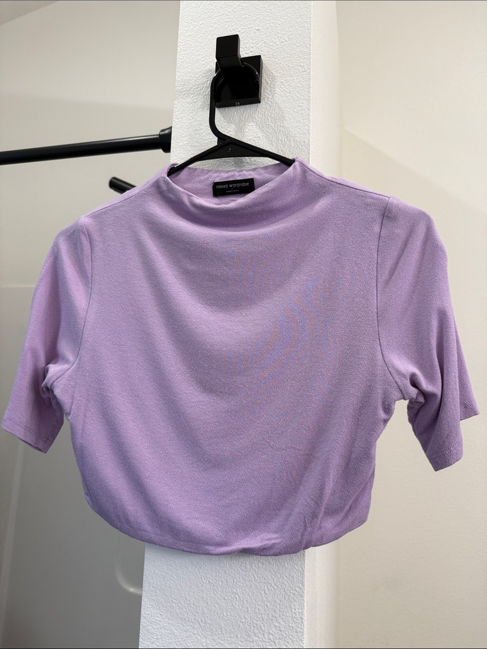 Aldo Worlwide Lilac Mock Neck Crop Top
